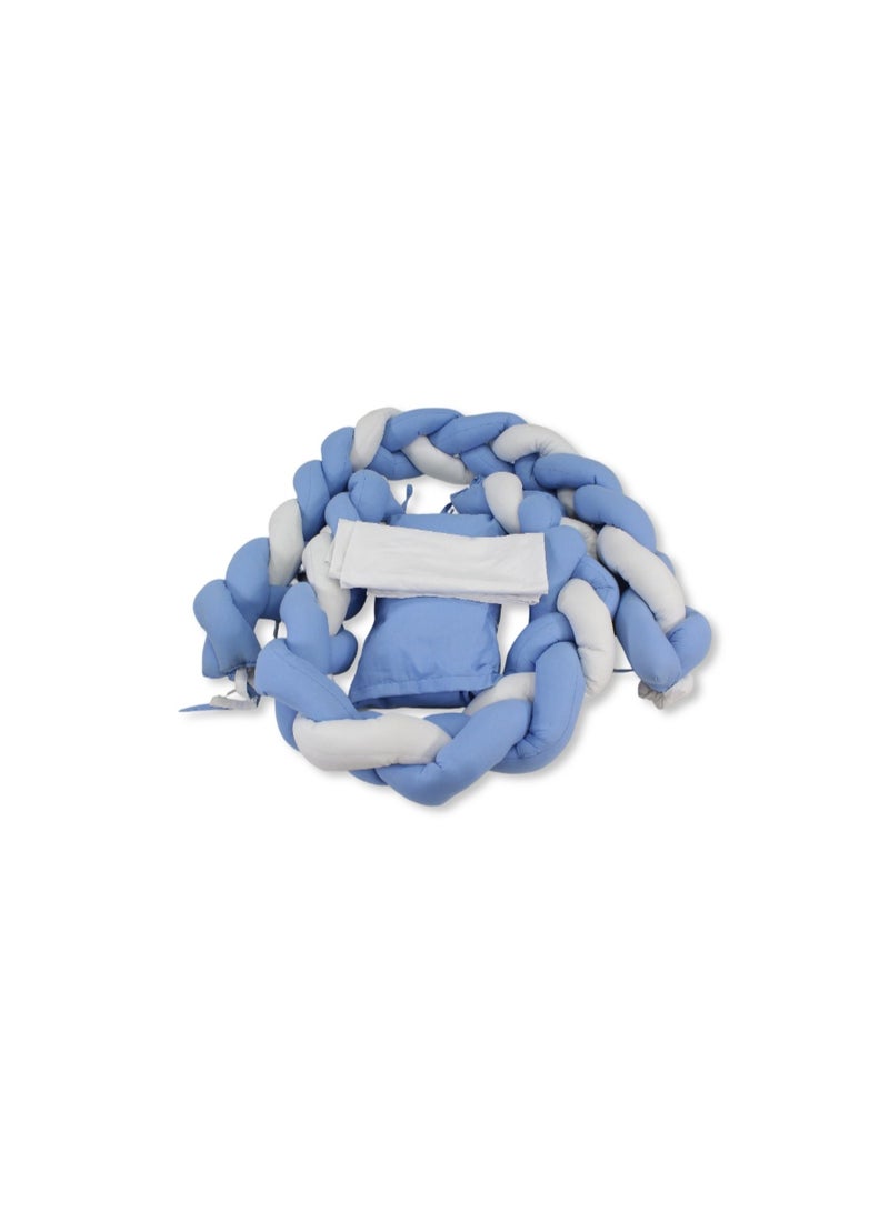 Braided Baby Crib Bumper – Baby Blue - Image 1