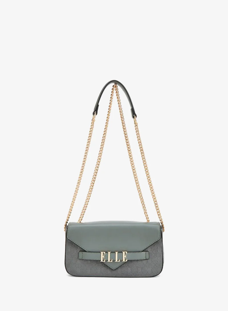 ايل Monogram Embossed Crossbody Bag With Chain Strap