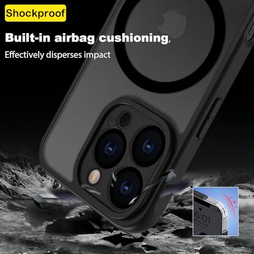 USTIYA Magnetic Case for iPhone 16 Pro MAX (6.9-inch, 2025) – Matte Acrylic Heavy-Duty Case with Camera Protection, Cover, and Strap Loop, Black (FGCX) - Image 2