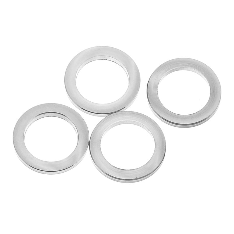 Silver M6 Flat Washers 4pcs Bicycle Stem Spacers Industrial Hardware Gaskets Outdoor Workshop Use - Image 1