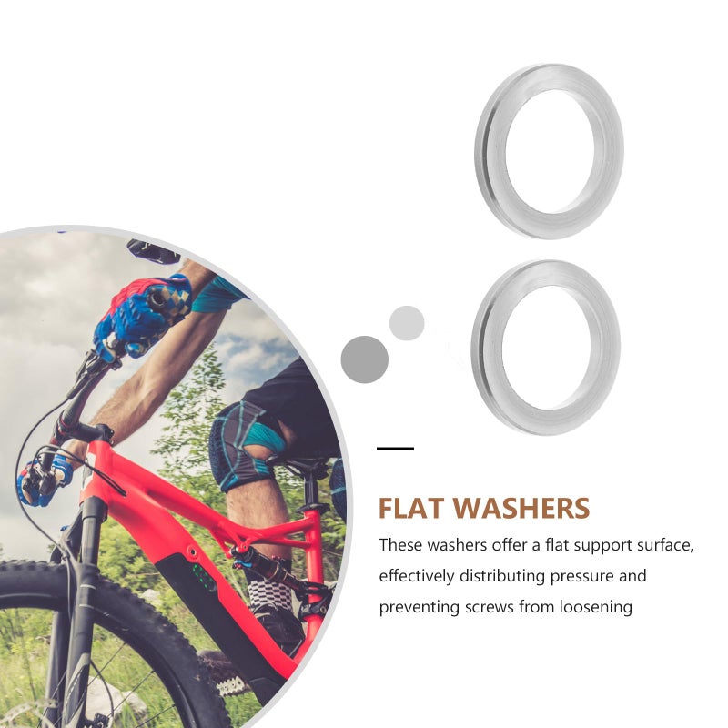 Silver M6 Flat Washers 4pcs Bicycle Stem Spacers Industrial Hardware Gaskets Outdoor Workshop Use - Image 4