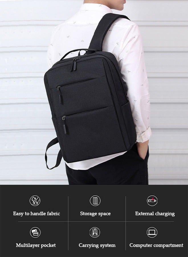 DUNISO Laptop Backpack Large Capacity Computer Backpack with USB Charging Port Waterproof Lightweight Bag for Work, Outdoor, Travel, Fits 15.6 Inch Notebook Black - Image 4