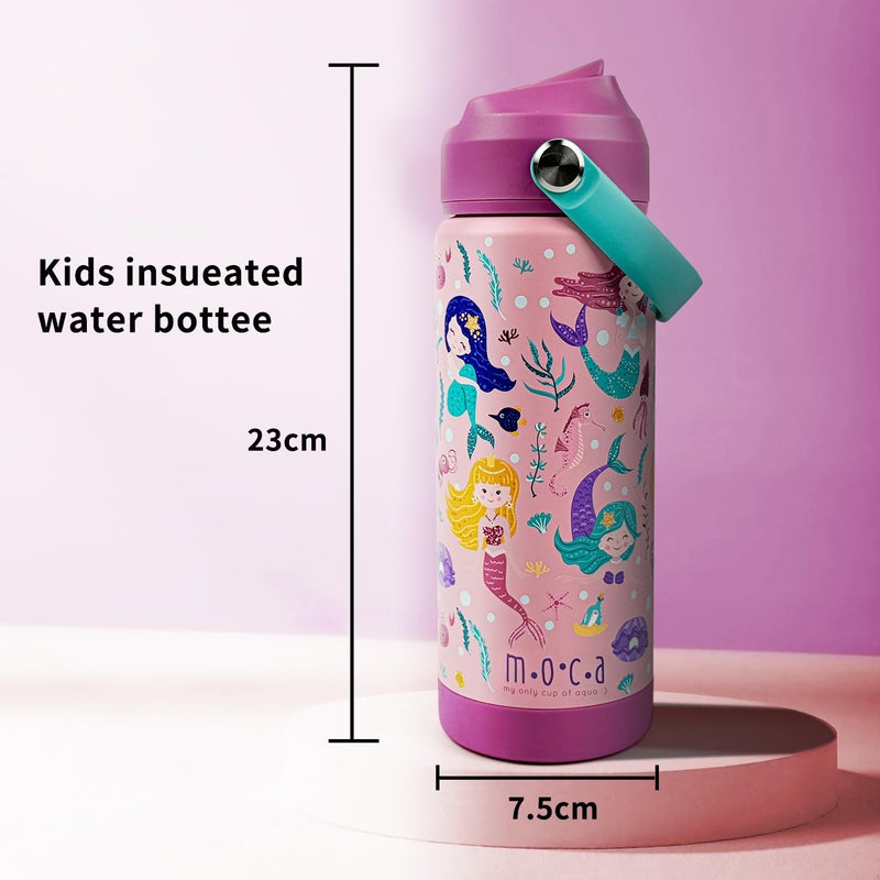 Moca Mermaid Theme Water Bottle for Girls | 500ml Insulated Stainless Steel Thermos | Leakproof & BPA-Free Bottle with Straw for School, Picnic & Gifting (Mer-Mazing) - Image 4