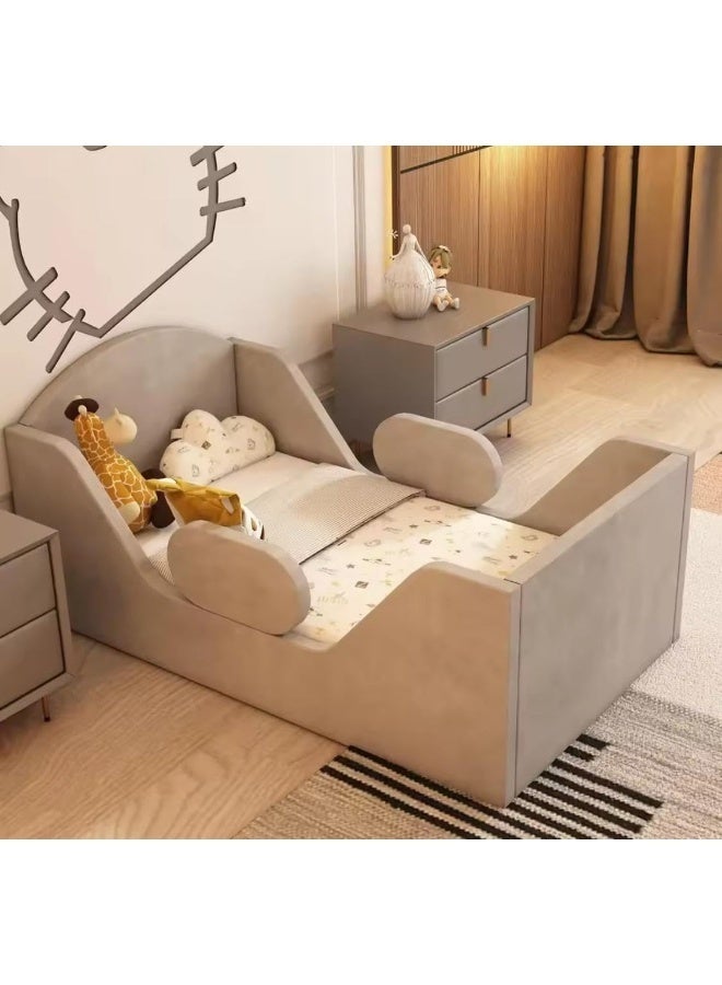 Velvet Upholstered Toddler Floor Bed - Image 1