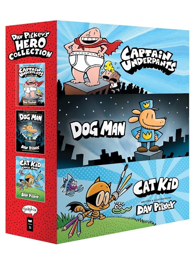 null - Dav Pilkey's Hero Collection (Captain Underpants #1, Dog Man #1, Cat Kid Comic Club #1) - Image 1