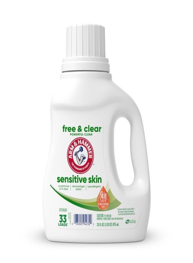 ARM & HAMMER منظف غسيل سائل للبشرة الحساسة خالي من العطور، 33 غسلة، 33 أونصة سائلة - Image 1
