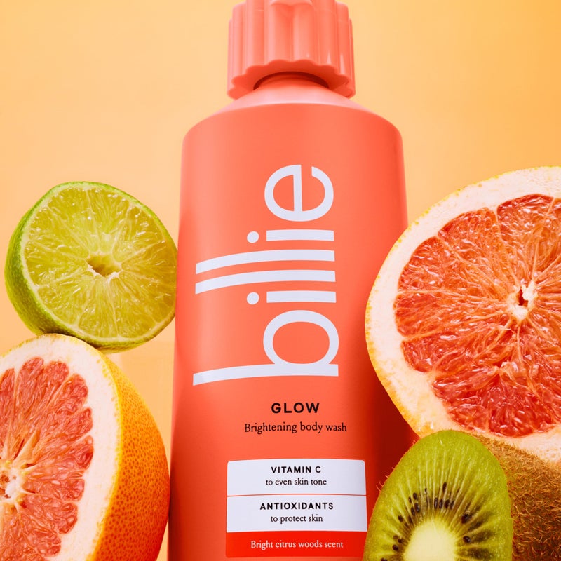 Billie Glow Brightening Womens Body Wash, 18 fl oz, Bright Citrus Woods Scent, Vegan, Cruelty Free - Image 4