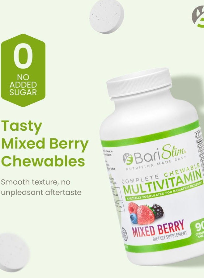 Bari Slim Complete Chewable Bariatric Multivitamin Tablets - 45 mg Iron - Bariatric Vitamin & Supplement for Post Bariatric Surgery Including Gastric Bypass & Gastric Sleeve | Mixed Berry (90 Count) - Image 3