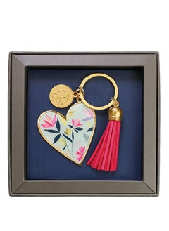 Sara Miller Metal Key Ring with Heart and Tassel  - Image 3