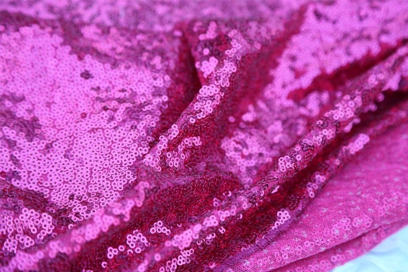 B.Cool B-COOL 60x102-Inch Rectangle Fuchsia Sequin Tablecloth Glitter Tablecloth Wedding Party Sequin Tablecloth for Christmas - Image 5