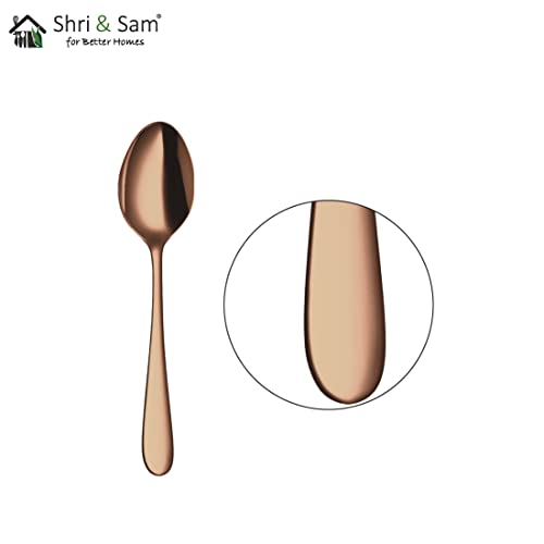 Shri & Sam Stainless Steel Jasmine Rose Gold PVD Coating Baby Spoon,6 Pieces - Image 3