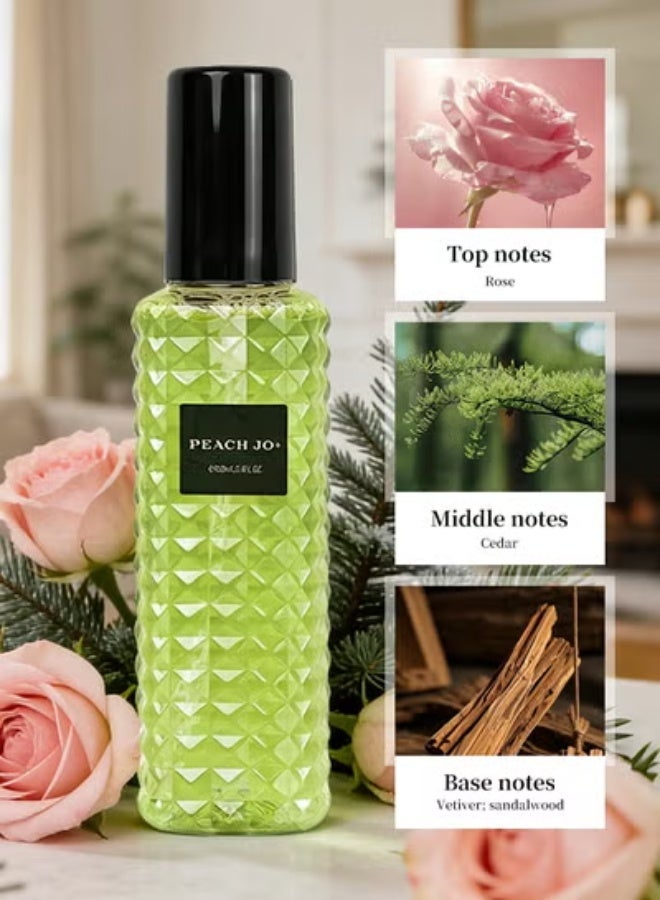عطر زهري خشبي للنساء، عطر EDP برائحة الورد والأرز طويل الأمد، زجاجة خضراء متعددة الأوجه، عطر أنيق للاستخدام اليومي وهدية لها - Image 4