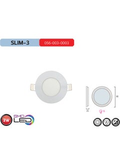 Horoz Slim3 6400K White Light 3W Smd Led Recessed LED Luminaire  - Image 1