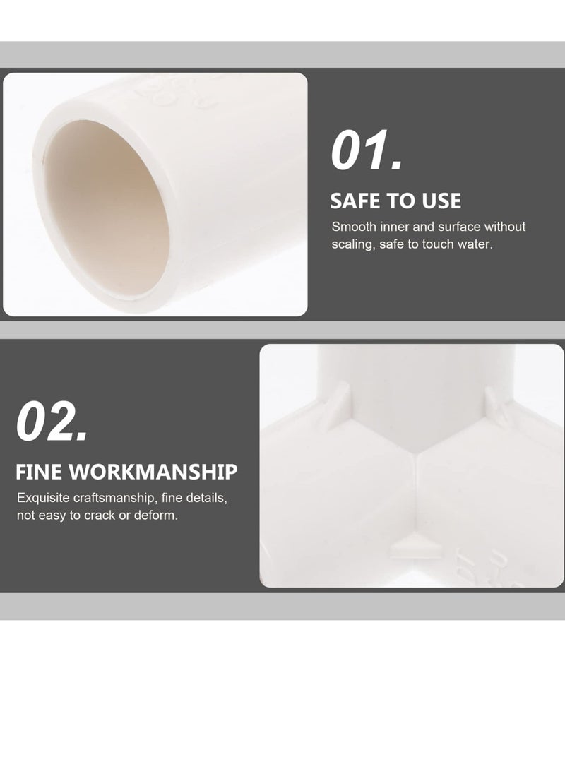Generic - 3 Way PVC Fitting Elbow, 8Pcs Water Pipe Adapters Pipe Corner, Connectors Pipe Accessories Connection Joints for DIY PVC Shelf Garden Support Structure White - Image 1
