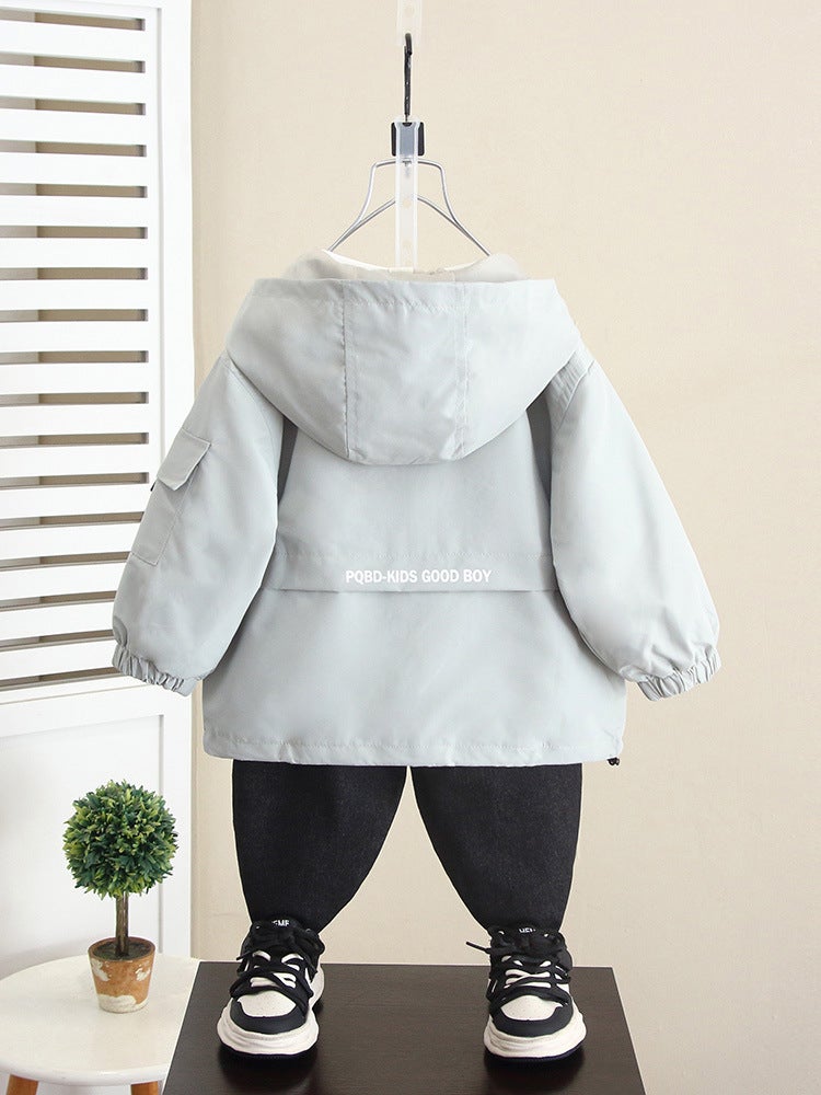 5902 Boys' Rush Jacket Children'S Western Style Hooded Top Baby Autumn Fashionable - Image 5