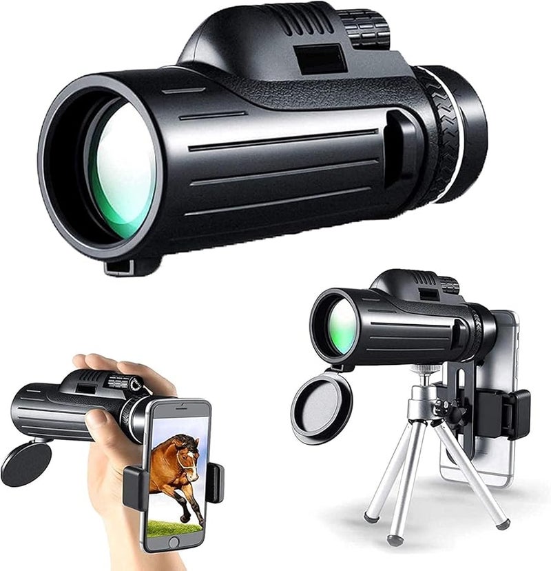 40x60 High Powered Monocular Telescope for Bird Watching Stargazing with Night Vision and Phone Adapter - Image 2