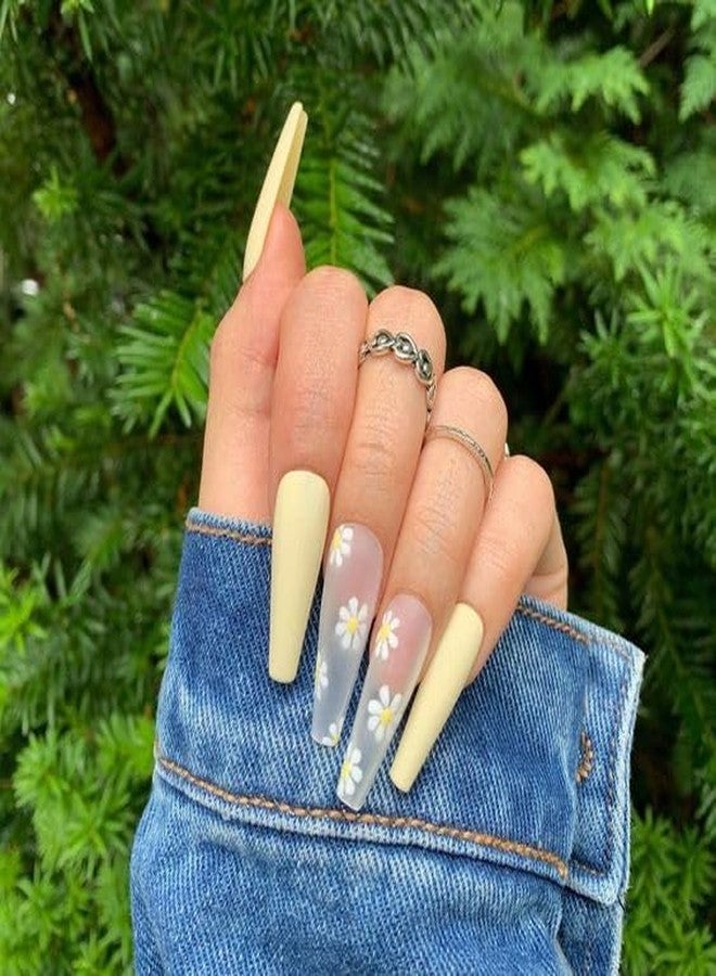 ZUGAD 12 pcs press on Multicolor pink blue green yellow purple Glossy Finish Long Coffin French Tip gradiant, press on fake Artificial Nail Extension Set with nail glue Sticker Sheet for girls women. - Image 3