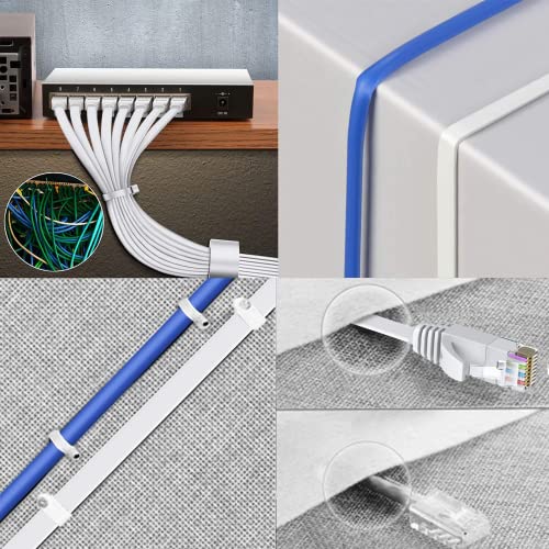 BUSOHE Cat6 Ethernet Cable 6FT 2Pack White, Cat-6 Flat RJ45 Computer Internet LAN Network Ethernet Patch Cable Cord - 6 Feet - Image 4