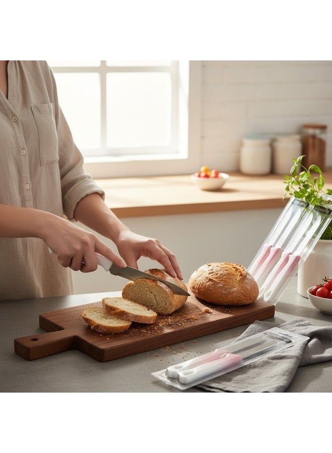 12-Piece Kitchen Knife Set, Stainless Steel, Ultra Sharp, Pink - Image 3