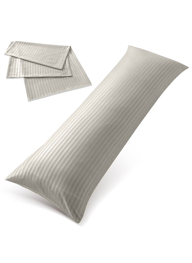 Hotel Linen Klub - Hotel Linen Klub Long Body 1Pc Stripe Pillowcase - 100% Microfiber  with envelope closure, Soft and Durable Quality, Size : 45 x 125cm , Beige - Image 1