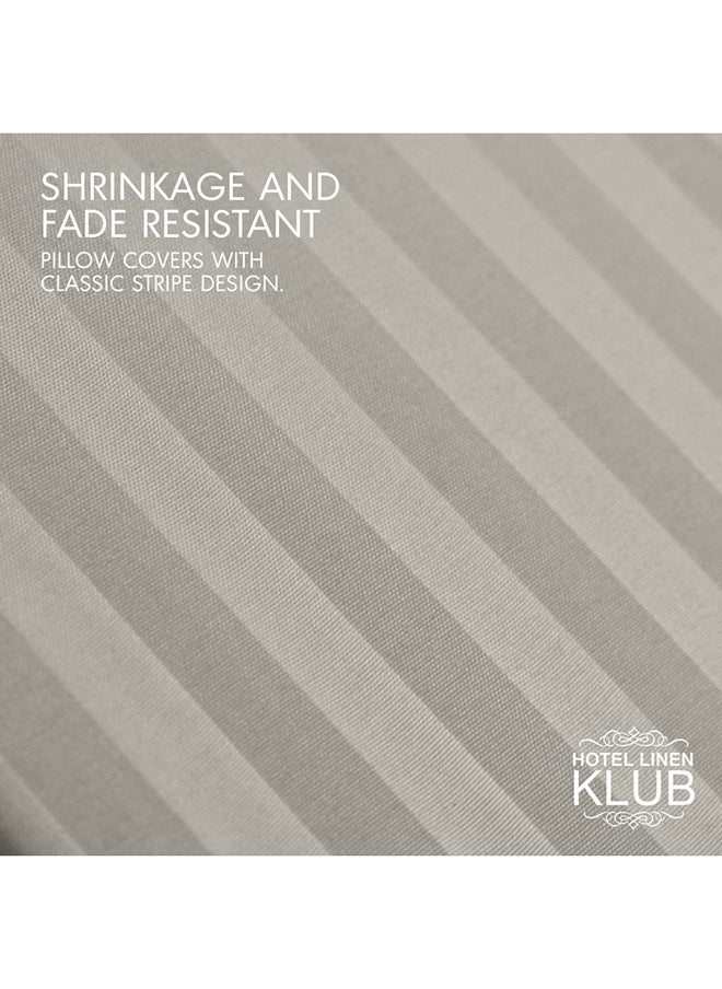 Hotel Linen Klub - Hotel Linen Klub Long Body 1Pc Stripe Pillowcase - 100% Microfiber  with envelope closure, Soft and Durable Quality, Size : 45 x 125cm , Beige - Image 1