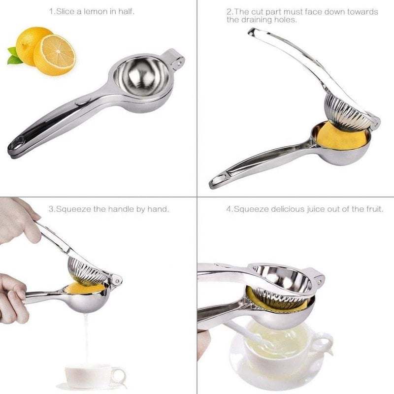 Lemon Squeezer Stainless Steel Manual Citrus Juicer Hand Press For Lemon Orange Lime Quick Single Press Easy Clean Kitchen Tool, Household Kitchen Accessory, XD-10 - Image 2