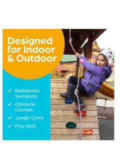 XiuWoo Rock Climbing Holds for Kids, Indoor & Outdoor Rock Wall Climbing Kit with Mounting Hardware, Knotted Rope and 25 Handles, Playground Accessories﻿  - Image 4
