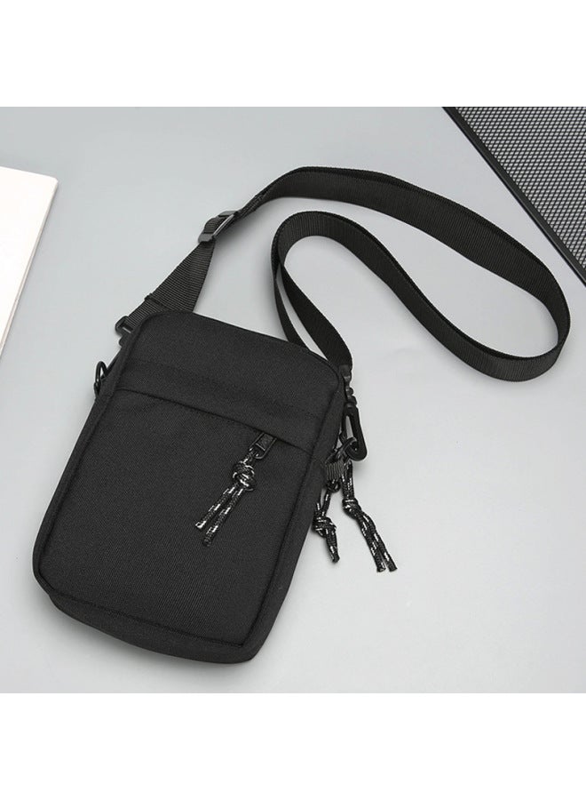 Men's Mini Small Bag Shoulder Crossbody Bag Chest Mobile Phone Bag Casual Trendy Brand Portable Sports Backpack Small Satchel-Color:Pink - Image 2