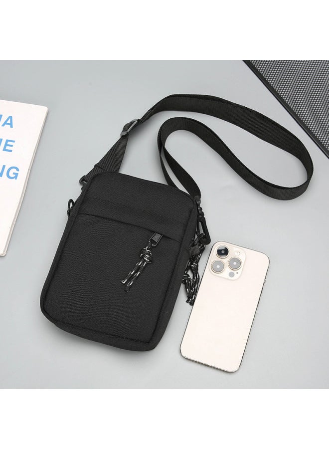 Men's Mini Small Bag Shoulder Crossbody Bag Chest Mobile Phone Bag Casual Trendy Brand Portable Sports Backpack Small Satchel-Color:Pink - Image 3