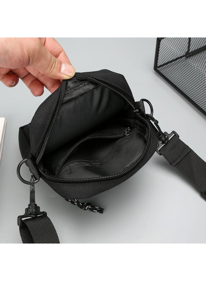 Men's Mini Small Bag Shoulder Crossbody Bag Chest Mobile Phone Bag Casual Trendy Brand Portable Sports Backpack Small Satchel-Color:Pink - Image 5