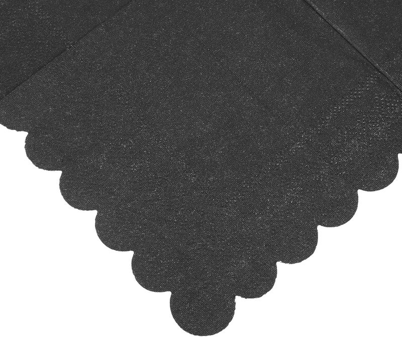 Black Scalloped Edge Paper Napkins 100 Sheets Disposable Dinner Table Setting Napkins for Parties Weddings Showers Event Celebrations - Image 3