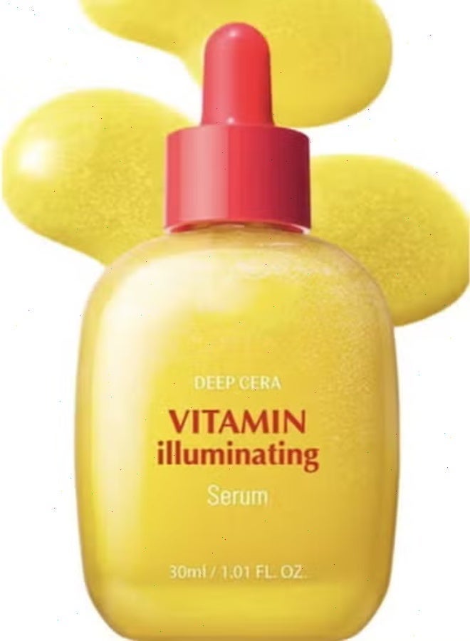DEEP CERA  Brightening Serum with Vitamin C: Brightening Serum with Acerola and Niacinamide, Strengthens Skin Barrier, Hydrates with Ceramide and Hyaluronic Acid 1.01 oz / 30 ml - Image 1