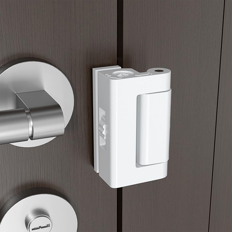 INIRET Adjustable Heavy Duty Zinc Alloy Portable Door Lock,Security Device for Enhanced Safety,for Home,Hotels,Travel,Apartments Prevents Unauthorized Entry,No Drill (1, White) - Image 1