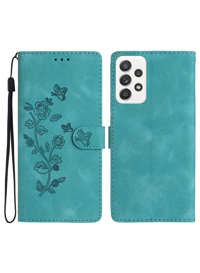 S-TOP Case For Samsung Galaxy A23 5G Flower Butterfly Embossing Pattern Leather Phone Case - Image 1