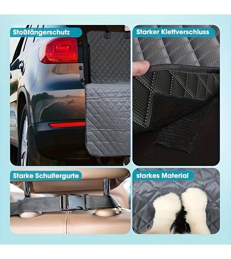 Grey Dog Car Trunk Liner 1pc Non-Slip Cargo Mat with Storage Pocket for SUVs Sedans and Family Cars Versatile Design for Travel and Picnics - Image 3