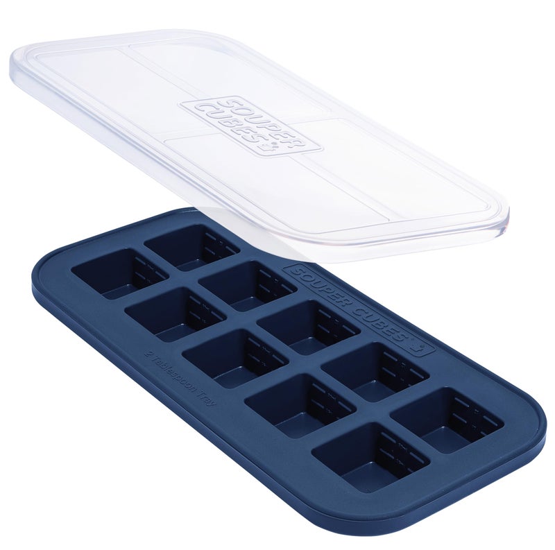 Souper Cubes 2 Tbsp Silicone Freezer Molds  Perfect for Storing Garlic Herbs Ginger Pesto Tomato Paste Lemon Juice Purees and More  Silicone Baby Food Freezer Tray  Blueberry  1Pack
