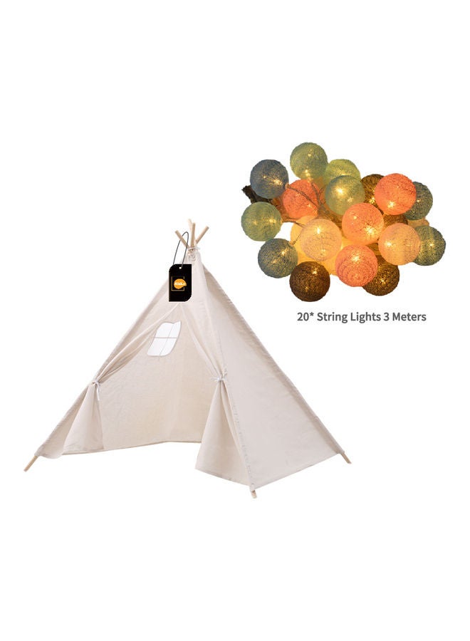 Kidle Chilldren's Play Tent With String Lights 140x140x180cm - Image 2