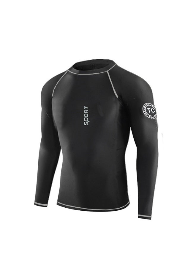 Loquat Men's Swimsuit Suit Split Long Sleeve Sunscreen Quick-drying Boys Adult Large Size Swimming Training Suit Wholesale-Color:Swimsuit 1010- - Image 1