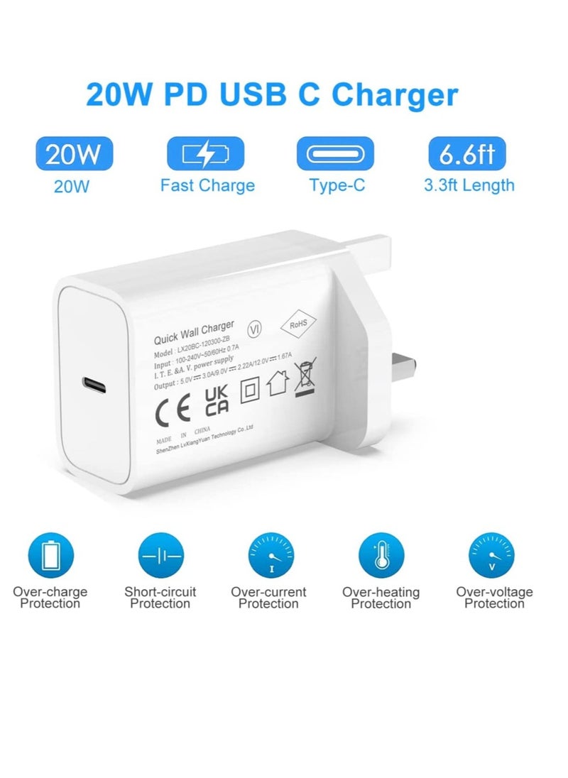 ELTRAZONE - IPhone Fast Charger [MFi Certified] 20W USB C Power Adapter Fast Charger with 4ft Cable Compatible with IPhone 13/13 Pro/ 12 Pro/12 Mini/ 11/11 Pro/XS/Max/XR/X/8 Plus/SE 2020, IPod, IPad Mini Pro - Image 1