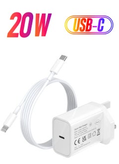 IPhone Fast Charger [MFi Certified] 20W USB C Power Adapter Fast Charger with 4ft Cable Compatible with IPhone 13/13 Pro/ 12 Pro/12 Mini/ 11/11 Pro/XS/Max/XR/X/8 Plus/SE 2020, IPod, IPad Mini Pro