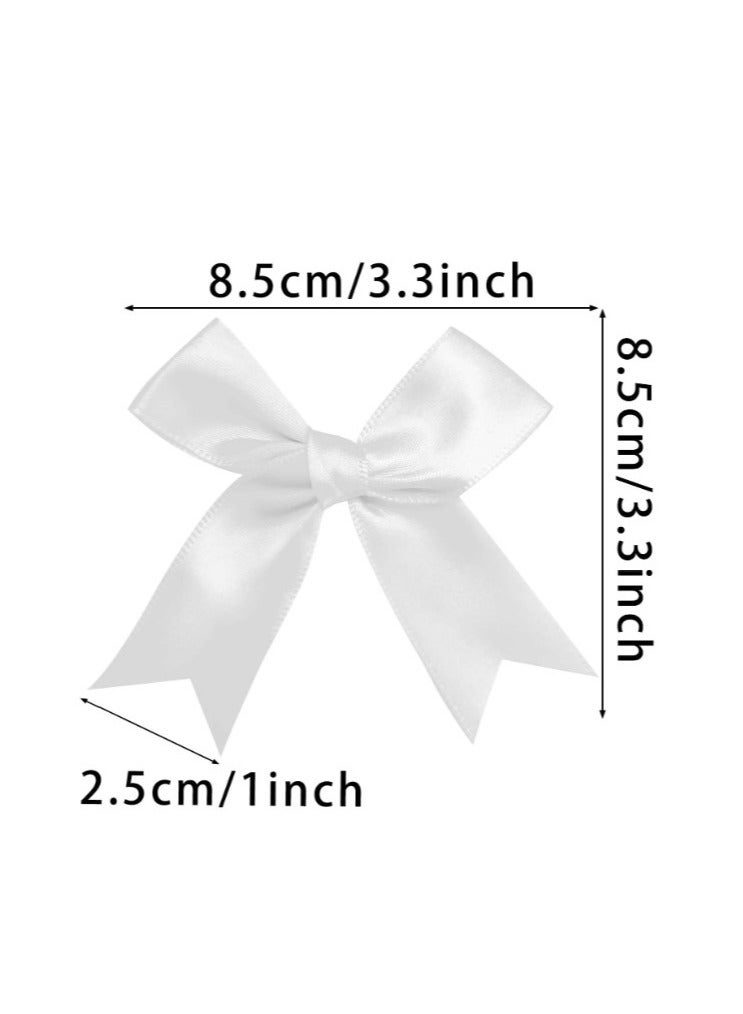 White satin bow ribbon for decorating boxes, gifts, birthday parties and weddings, 25 pieces - Image 3
