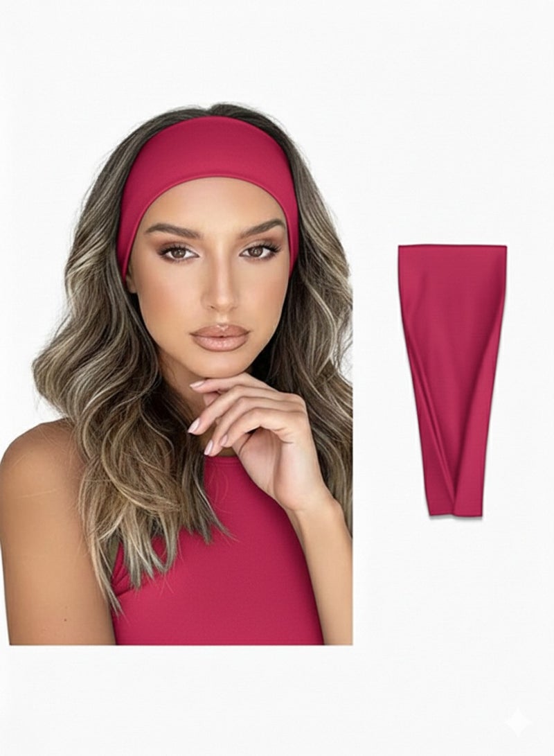 Fashion Headbands For Women and Yoga Workout Head Bands Hair Accessories(Pink Rose) - Image 1