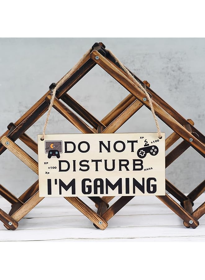 إيروريكس ديكور غرفة للأولاد والبنات المراهقين، هدايا ديكور غرفة الأولاد والبنات المراهقين، هدايا الألعاب للأولاد، أشياء خاصة باللاعبين، لوحة خشبية عليها عبارة "عدم الإزعاج، أنا ألعب" لغرفة الألعاب، هدية معلقة على الباب - Image 3