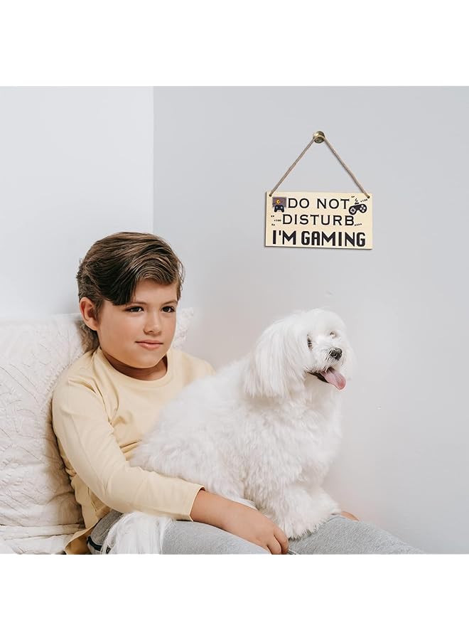 إيروريكس ديكور غرفة للأولاد والبنات المراهقين، هدايا ديكور غرفة الأولاد والبنات المراهقين، هدايا الألعاب للأولاد، أشياء خاصة باللاعبين، لوحة خشبية عليها عبارة "عدم الإزعاج، أنا ألعب" لغرفة الألعاب، هدية معلقة على الباب - Image 4