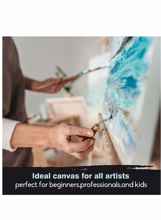 Canvas Boards for Painting, Canvas Value Pack of 12 Blank Pre Stretched Canvases Panels Cotton for Acrylics Oil Painting Art Paint Kits for Adults Kids - Image 5
