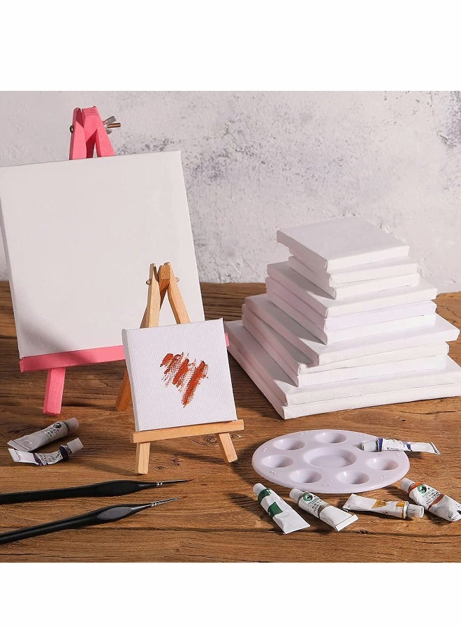 Canvas Boards for Painting, Canvas Value Pack of 12 Blank Pre Stretched Canvases Panels Cotton for Acrylics Oil Painting Art Paint Kits for Adults Kids - Image 1
