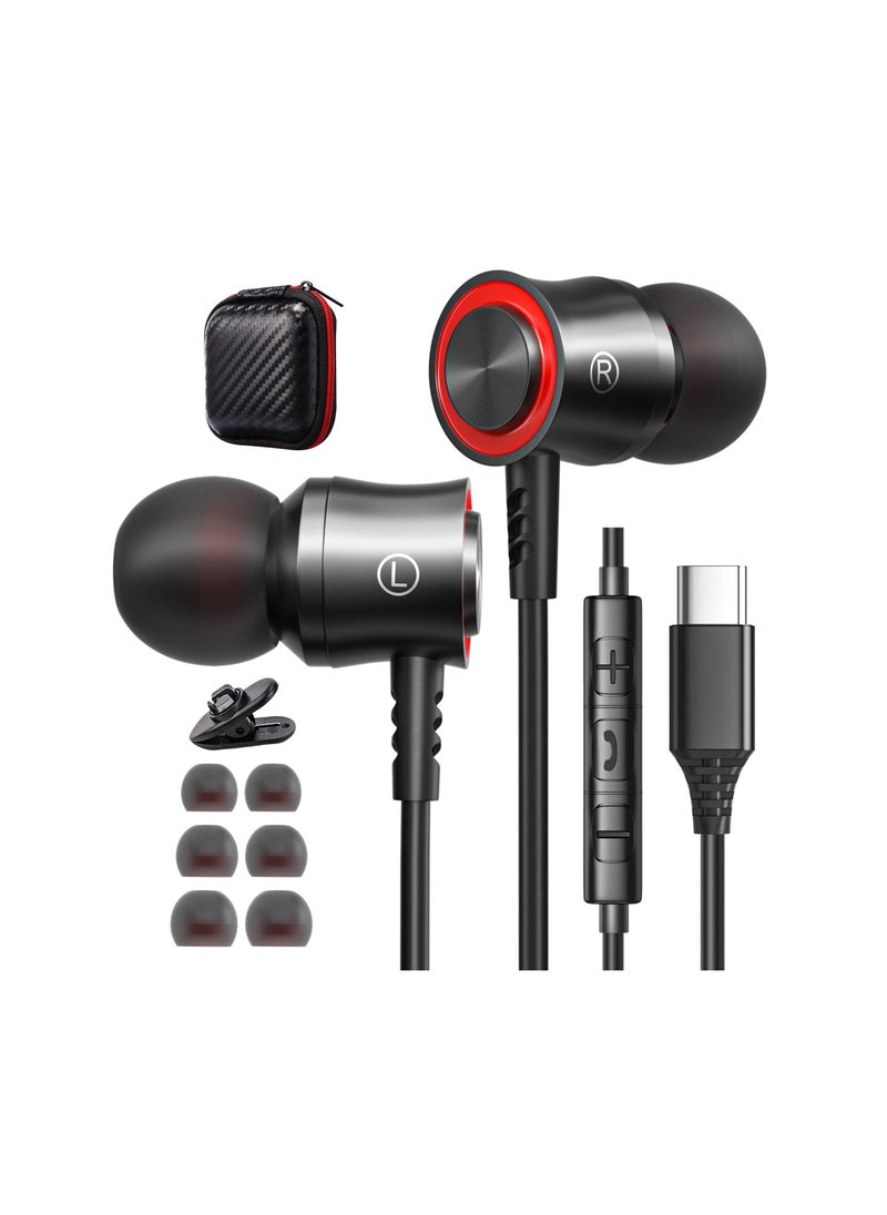 SYOSI - USB C Headphones Compatible with Samsung Galaxy S23 S22 S21 S20 FE, 5G in-Ear Headphones with Microphone, Noise Isolation Wired Earbuds, Stereo USB Type C Headphone Earphones, for Pixel 7 Pro 6a - Image 1