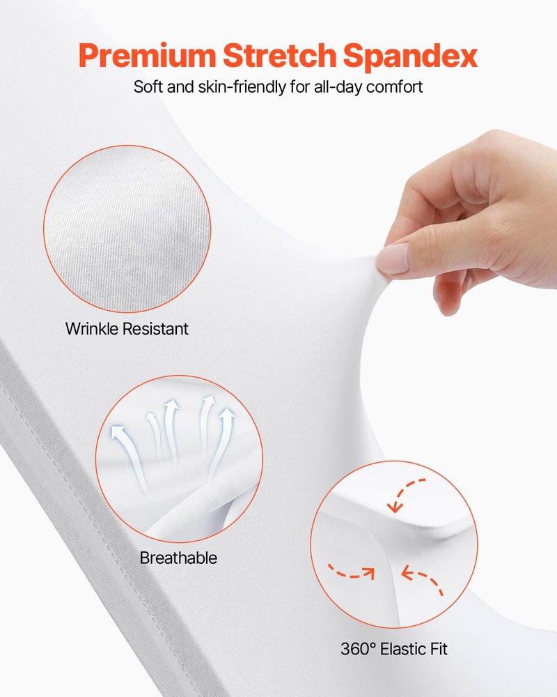 VEVOR 50 Pcs White Chair Covers Polyester Spandex Chair Cover Stretch Slipcovers for Wedding Party Dining Banquet Flat-Front Chair Covers - Image 3