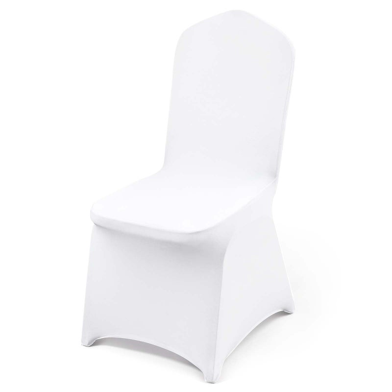 VEVOR 50 Pcs White Chair Covers Polyester Spandex Chair Cover Stretch Slipcovers for Wedding Party Dining Banquet Flat-Front Chair Covers - Image 1