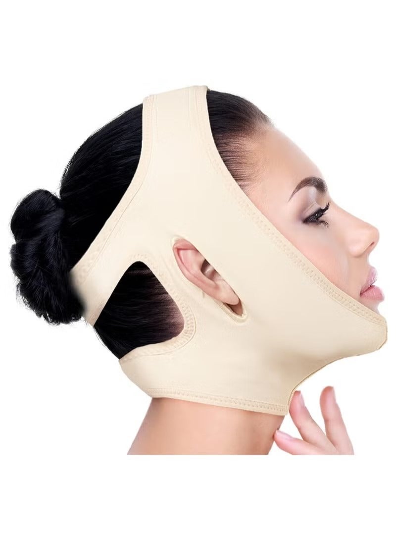 Post Surgery Neck and Chin Compression Wrap Bandage, Face Slimmer, Jowl Tightening, Neck Coverage, Chin Lifting Strap for Women（S) - Image 1